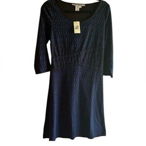 Max Studio Blue & Black Textured Dress